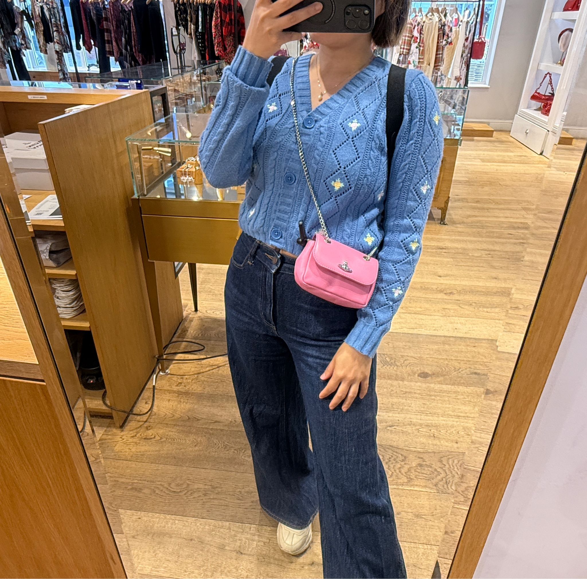 Vivienne Westwood Nappa Small purse with chain Bag Pink