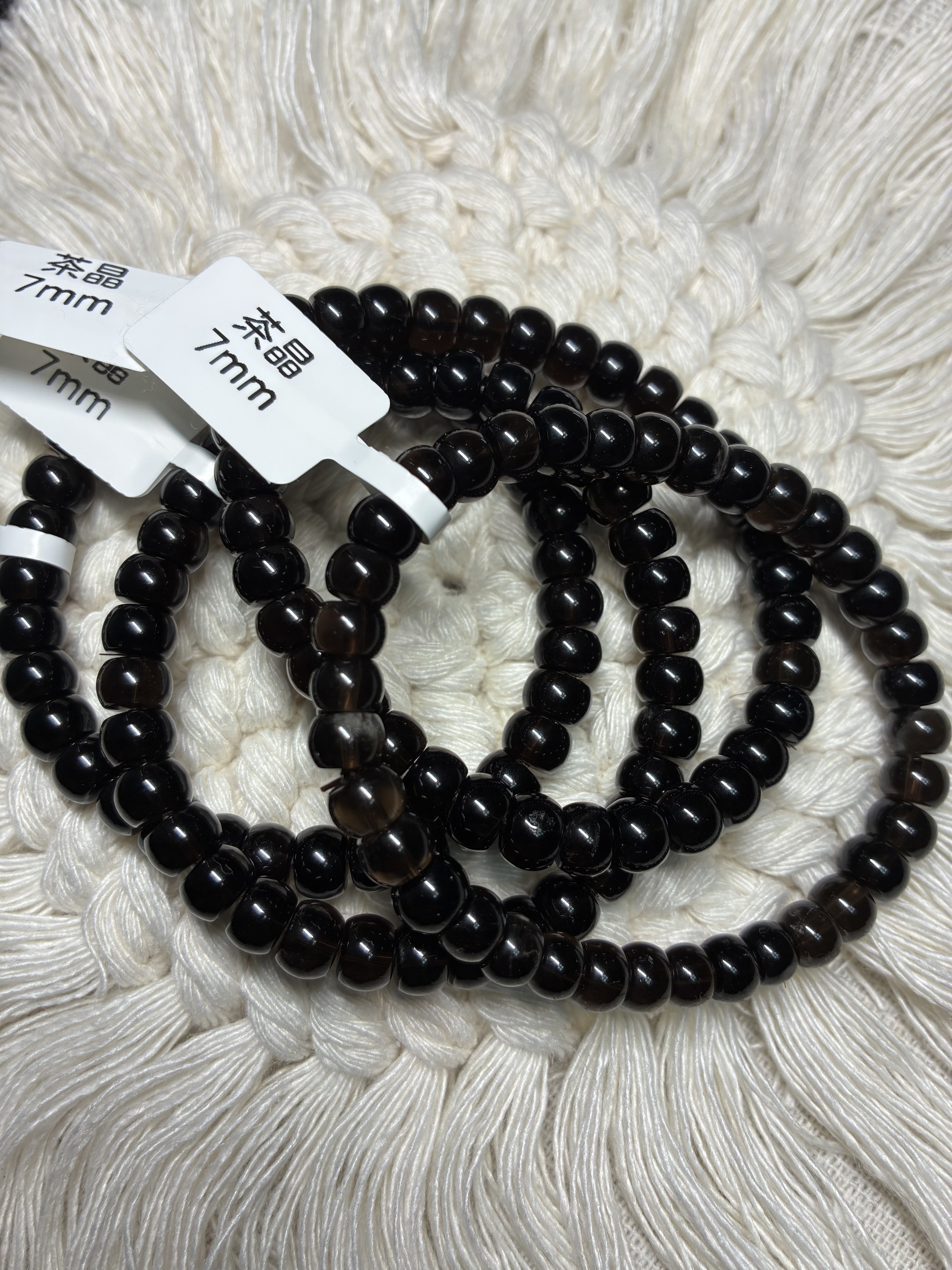 茶晶直切手串7mm