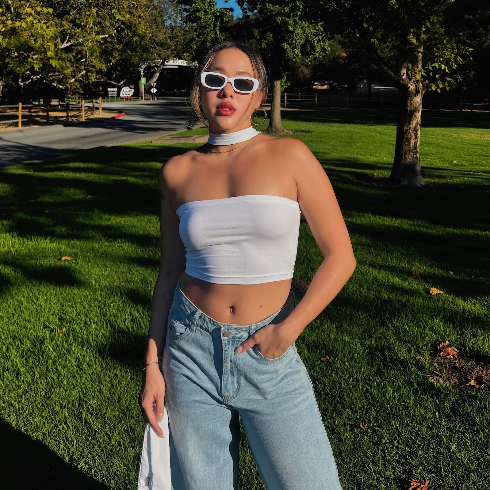 奶白☁️小方框墨鏡