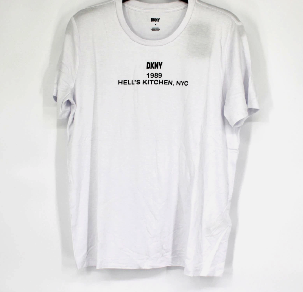 [S] DKNY NEIGHBORHOOD SOUVENIR TEE HELL'S KITCHEN,WHITE, B3360746-WHT FINAL SALE (SD864)