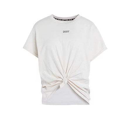 [S] DKNY METALLIC BUBBLE LOGO KNOT FRONT TEE,CORTDO HEATHER, DP4T9994-9C6 [FINAL SALE] (SD1183)