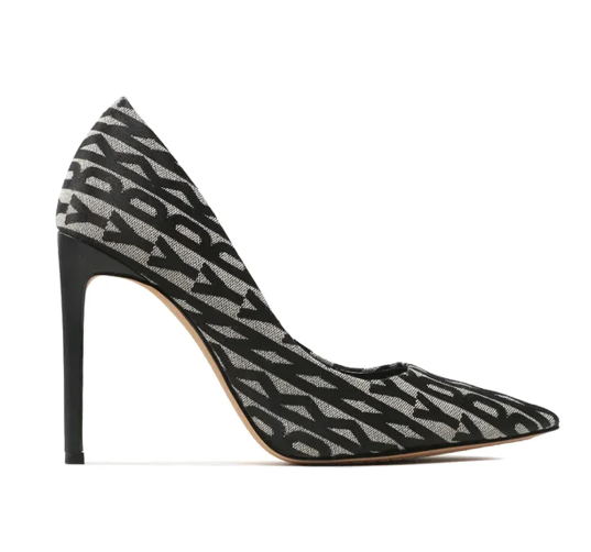 [S] DKNY MABI HIGH PUMP CONT LOG JAQUARD,BLACK/EGGNOG, K1335153-BLK/EGGNOG [FINAL SALE] (SD647)