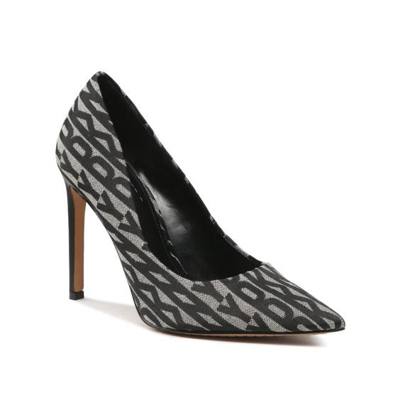 [S] DKNY MABI HIGH PUMP CONT LOG JAQUARD,BLACK/EGGNOG, K1335153-BLK/EGGNOG [FINAL SALE] (SD647)
