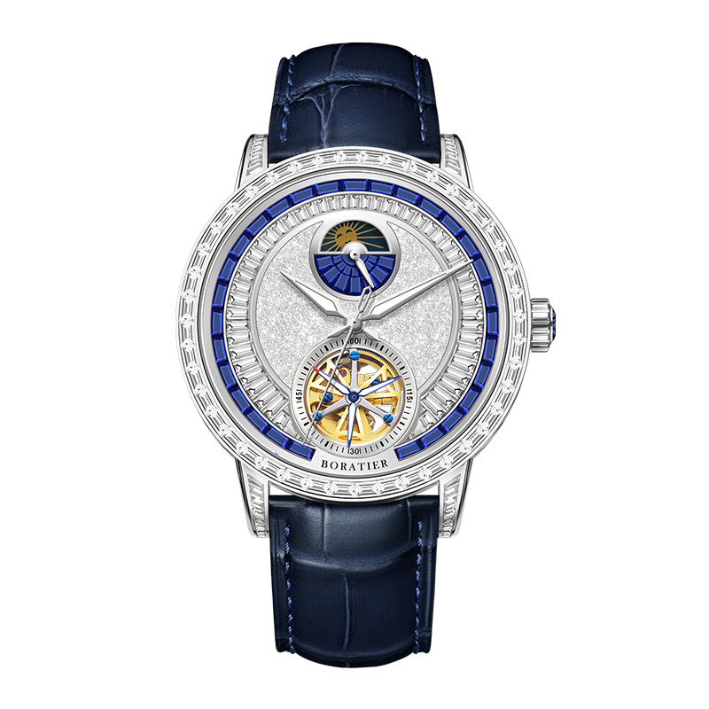 【BORATIER 柏萊蒂】海洋之星系列 夜光 日月星辰 鏤空 機械 手錶