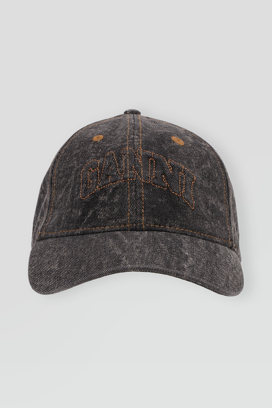 GANNI｜CAP 刺繡標語水洗丹寧棒球帽