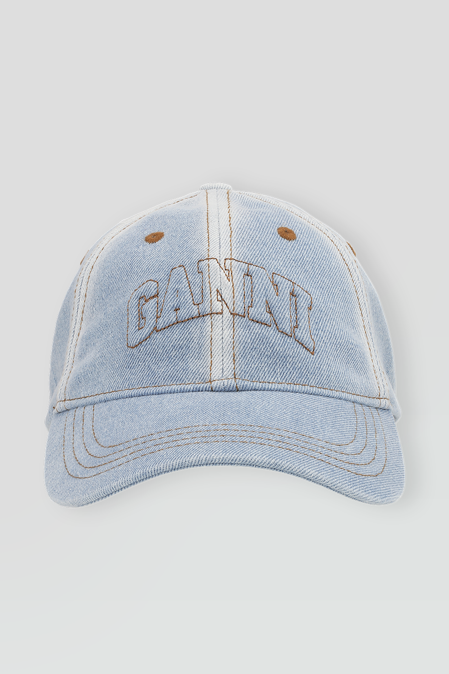 GANNI｜CAP 刺繡標語水洗丹寧棒球帽