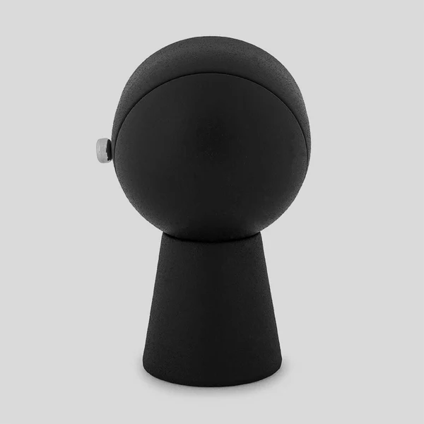 no.30-立刻-桌鐘,黑色烤漆的鋅合金,球狀非常適合拿在手中把玩。