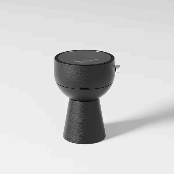 no.30-立刻-桌鐘,少見以鋅合金製作的桌鐘,底座可與鐘頭分離擺放。