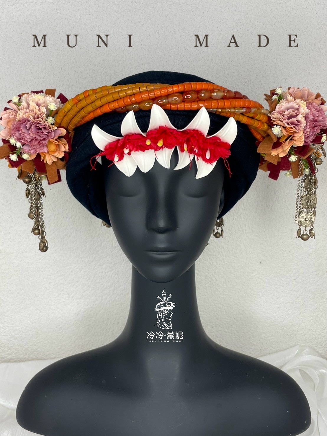 M-No.53貿易老珠阿富汗老銀轉珠頭飾