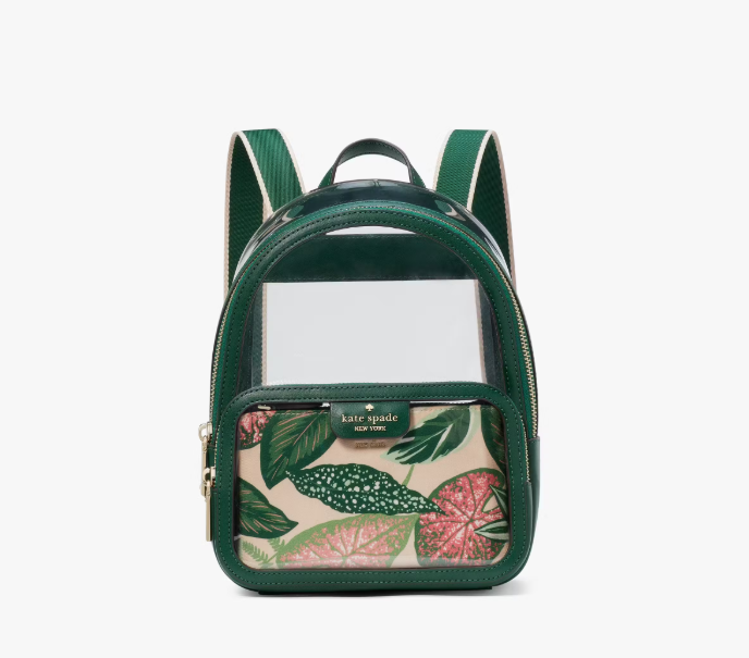 [S] KATE SPADE KH450 CLARE SEE THROUGH FER MED BACKPACK,GREEN MULTI, 196021504747 (SKS1304)