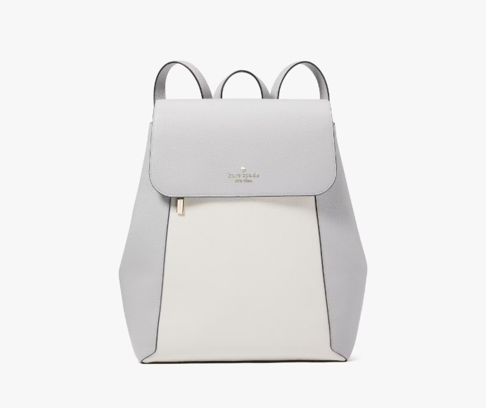 [S] KATE SPADE KH438 LENA COLORBLOCK PEBBLED FLAP BACKPACK,MOUNTAIN G, 196021504440 (SKS1396)