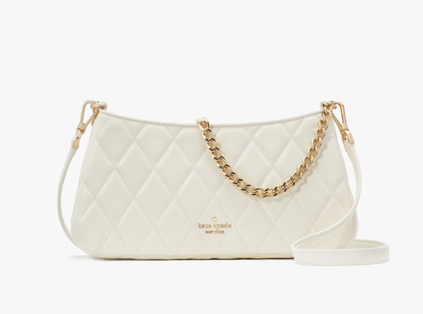 [S] KATE SPADE KH428 CAREY SMOOTH QUILTED CONVERTIBLE CB,MERINGUE, 196021500671 (SKS1281)