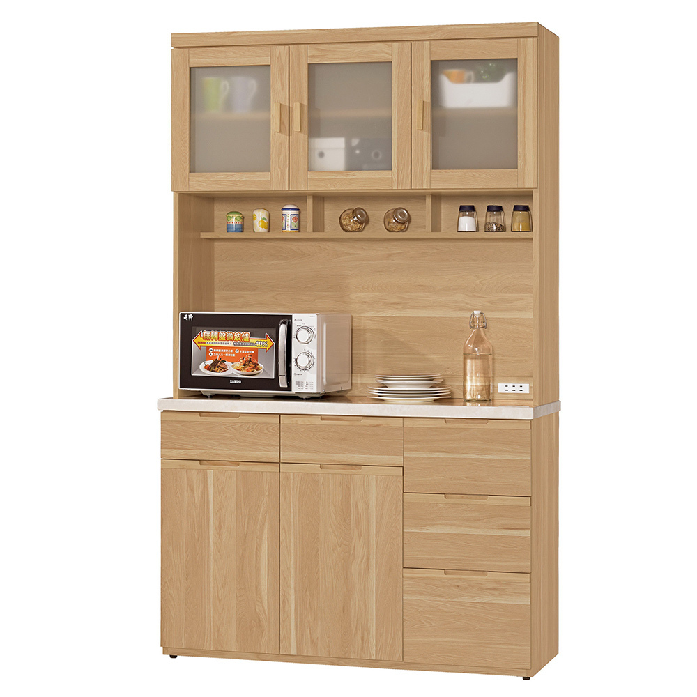 維克德4尺石面收納餐櫃(上+下)