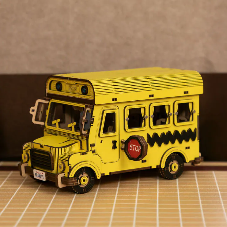 拼奇 PUREMIND 史努比 校車(1204) 木拼