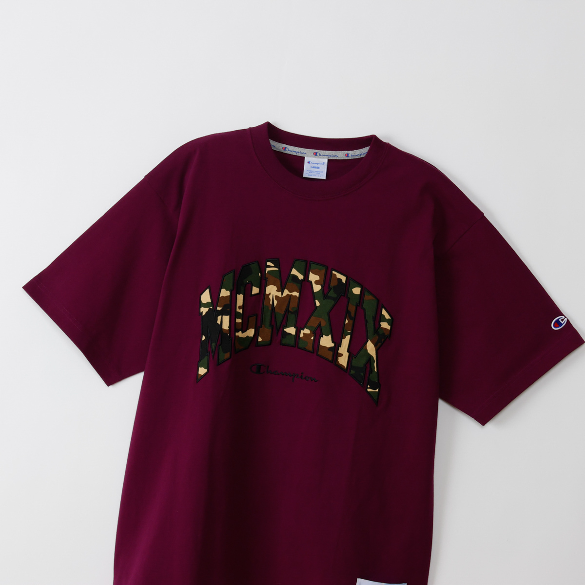 男款- ACTION STYLE 寬版豹紋貼布短袖TEE-紫色（C3-C305-270）