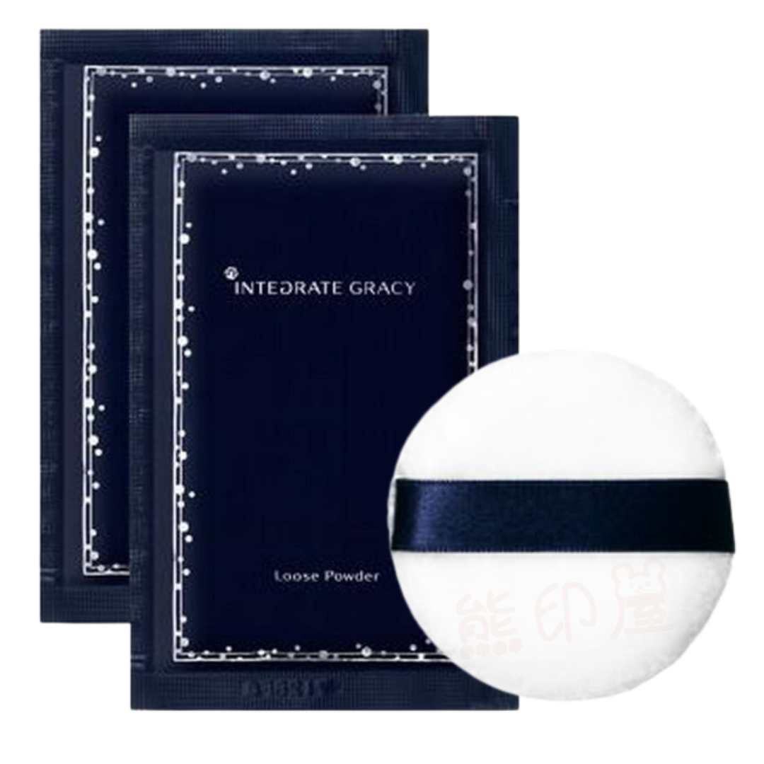日本資生堂 Integrate Gracie 透明遮瑕散粉(補充裝7.5Gx2包), 粉撲X1 日本製(平行進口)