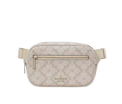 [S] KATE SPADE KG484 SPADE FLOWER SPADE FLOWER PV BELT BAG,DARK BEIGE, 196021468728 (SKS1004)