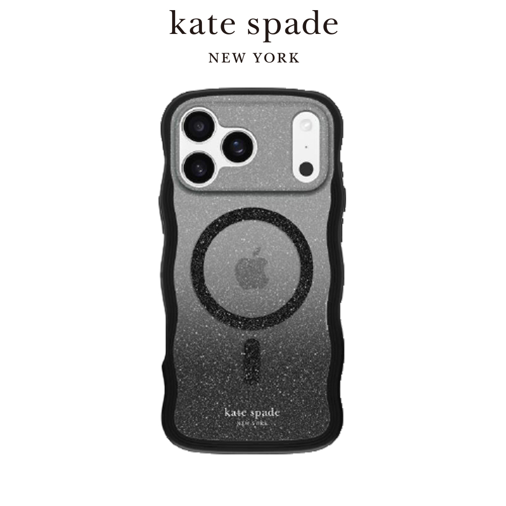 【kate spade】 iPhone 17 系列 精品 磁吸 防摔波浪手機殼 幻影黑