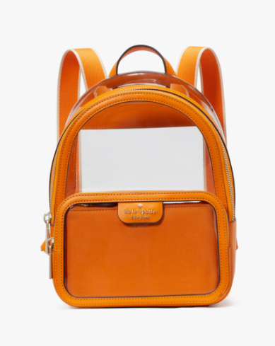 [S] KATE SPADE KG079 CLARE SEE THROUGH PVC MED BACKPACK,TURMERIC R, 196021467790 (SKS1322)