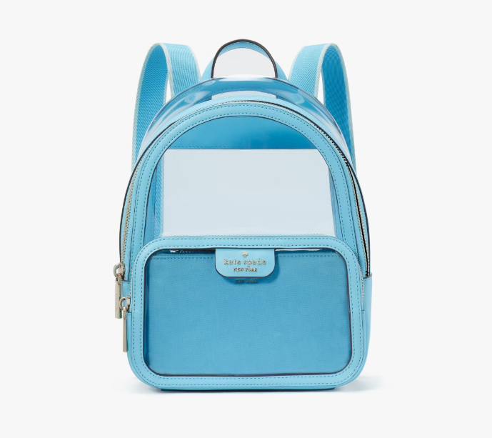[S] KATE SPADE KG079 CLARE SEE THROUGH PVC MED BACKPACK,BLUE AGATE, 196021467905 (SKS1388)