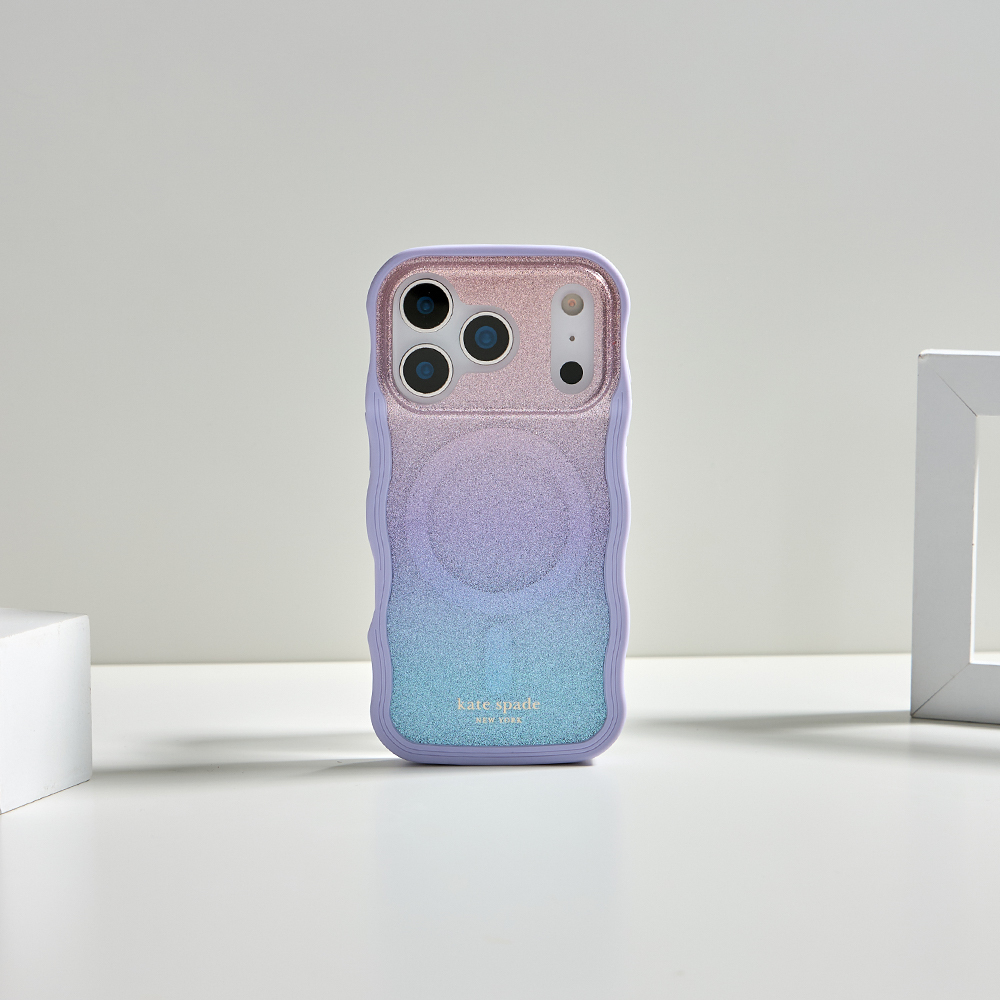 【kate spade】 iPhone17 系列 精品 磁吸 防摔波浪手機殼 粉彩紫