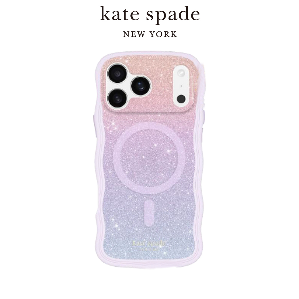【kate spade】 iPhone17 系列 精品 磁吸 防摔波浪手機殼 粉彩紫