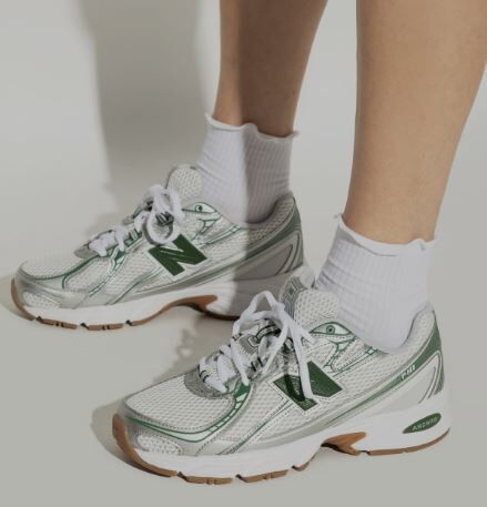 NEW BALANCE 慢跑鞋 NB 740 白綠銀 膠底 復古 情侶鞋 男女 U740SF2