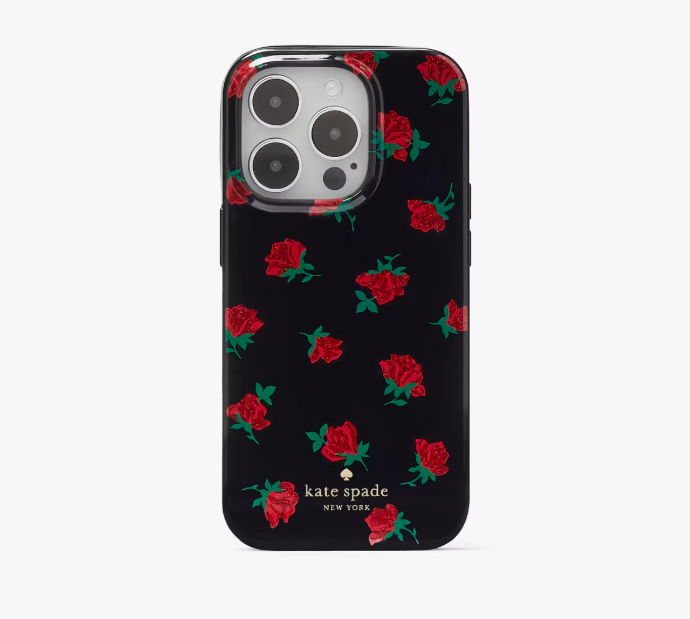 [S] KATE SPADE KE669 DITSY ROSE TOSS PHONE CASE,BLACK MULTI, 196021371301 (SKS878)