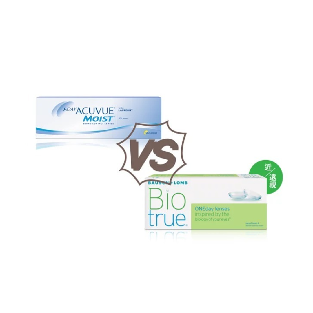 [比較套裝] 強生 ACUVUE Moist One Day + 博士倫 Biotrue One Day