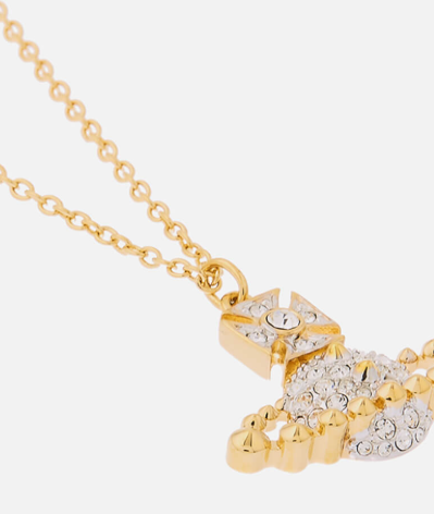 [S] VIVIENNE WESTWOOD LENA BAS RELIEF PENDANT P257,PLATINUM/GOLD/CRYSTAL CRYSTAL BRASS, 8050889303312 (SVW14)