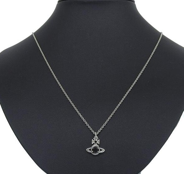 [S] VIVIENNE WESTWOOD 630203EB-02P481 MAN. AVALON SMALL BAS RELIEF P, ANTIQUE PLATINUM / BLACK CZ, 8050889808763 (SVW40)