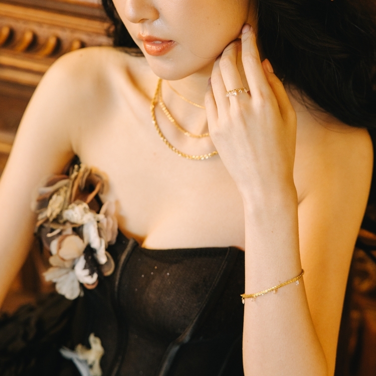 金光晨露的軌跡✨鈦鋼鑽鍊戒 戒指