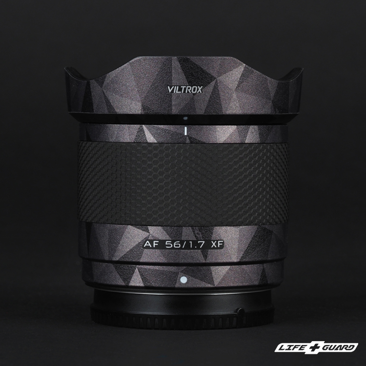 LIFE+GUARD 鏡頭貼膜安裝示意，適用 Viltrox AF 56mm F1.7 XF