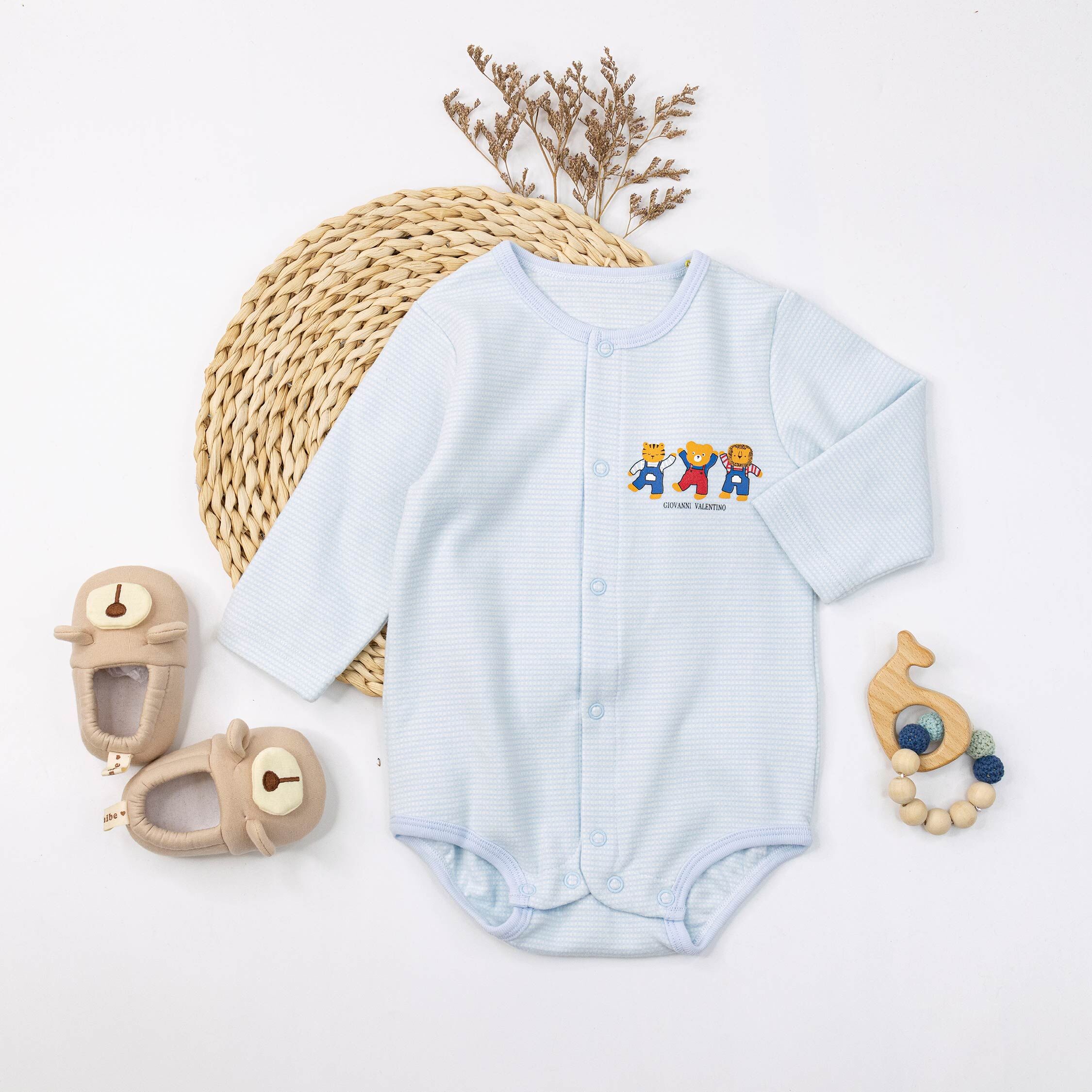 范侖鐵諾【32581】歡樂動物好朋友棉柔包屁衣＊二色