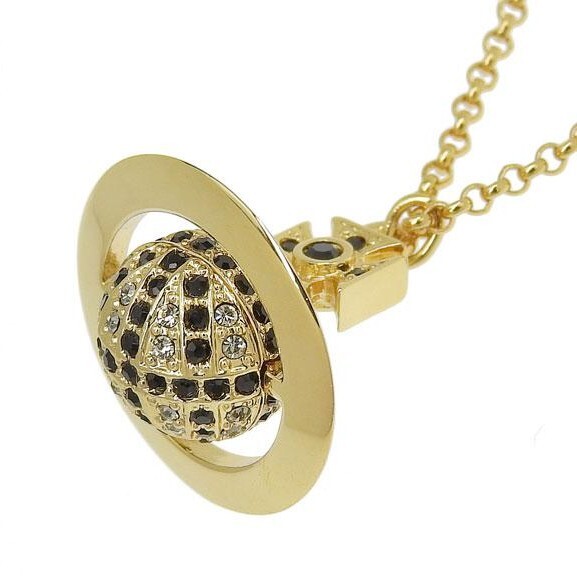 [S] VIVIENNE WESTWOOD 6302039U-02R518 JACK SMALL ORB PENDANT, GOLD / JET, BLACK DIAMOND CRYS, 8050889303213 (SVW44)