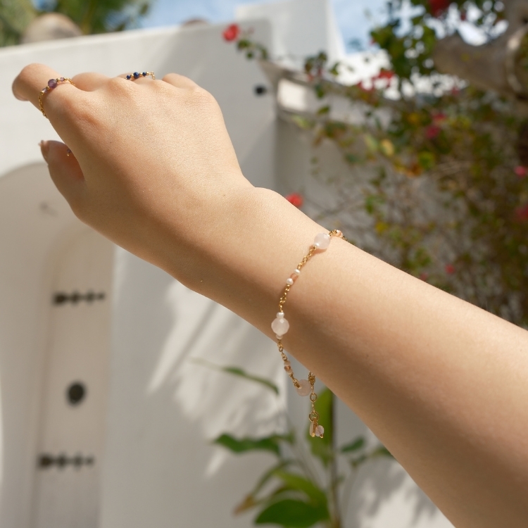 愛情的限時批💌粉水晶 金太陽 天然珍珠 手鏈