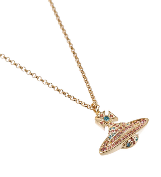 [S] VIVIENNE WESTWOOD 6302039T-02R517 JACK BAS RELIEF PENDANT, GOLD / AQUAMARINE, LIGHT ROSE, 8050889303343 (SVW49)