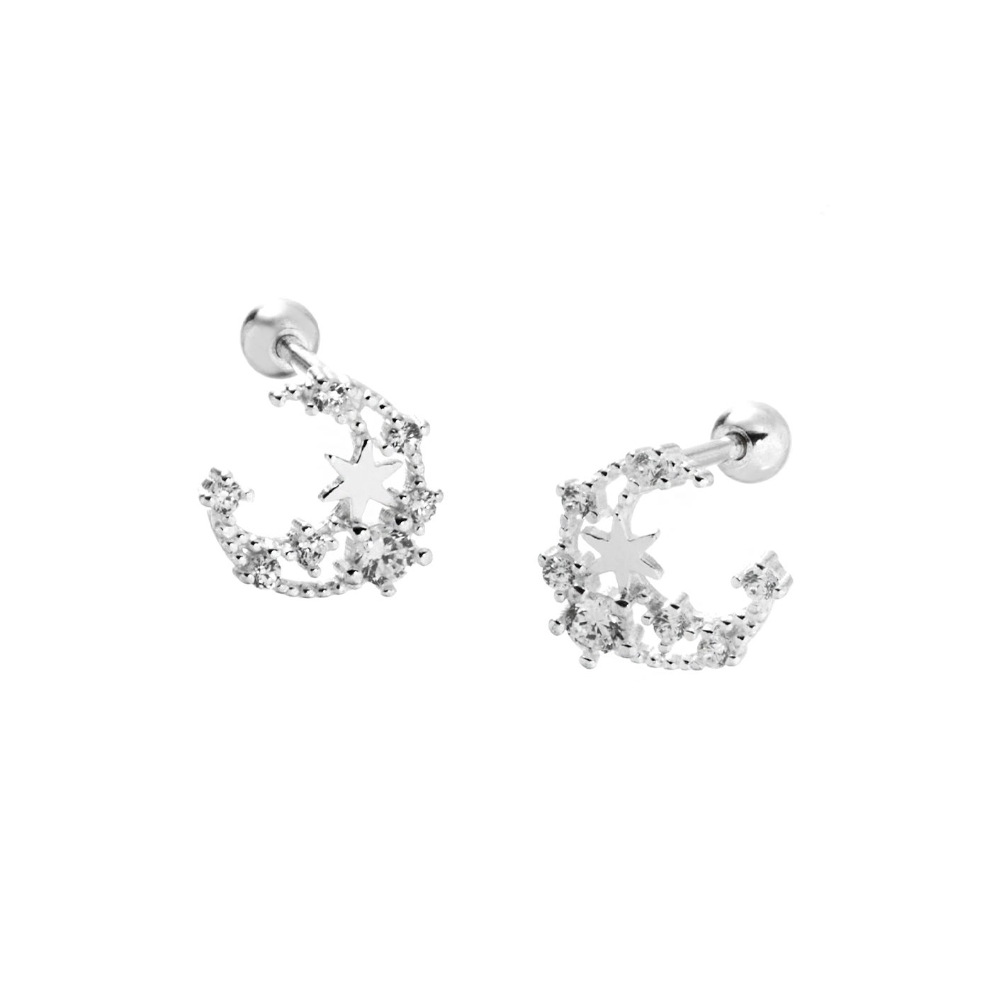 平價飾品,純銀,月亮,星星,耳環