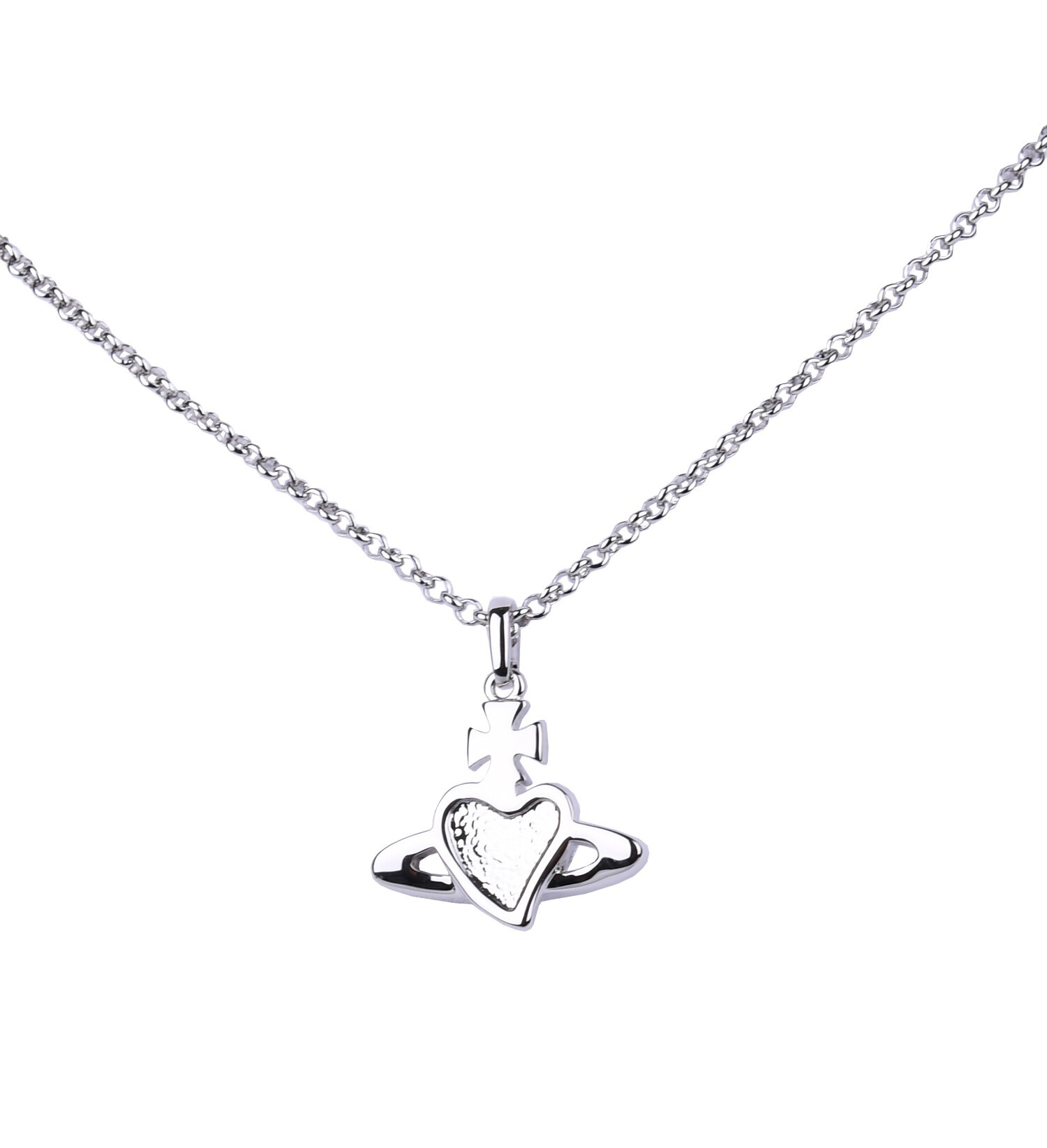 [S] VIVIENNE WESTWOOD 6302039O-02P255 REVERSE HEART PENDANT, PLATINUM / CRYSTAL CRYSTAL / C, 8050889303404 (SVW38)