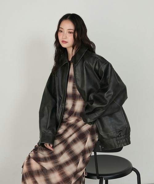 日本🇯🇵連線 Forksy 大口袋皮革外套 下擺縮口 黑色 黑灰色 紅棕色(任買兩件711免運)/預購