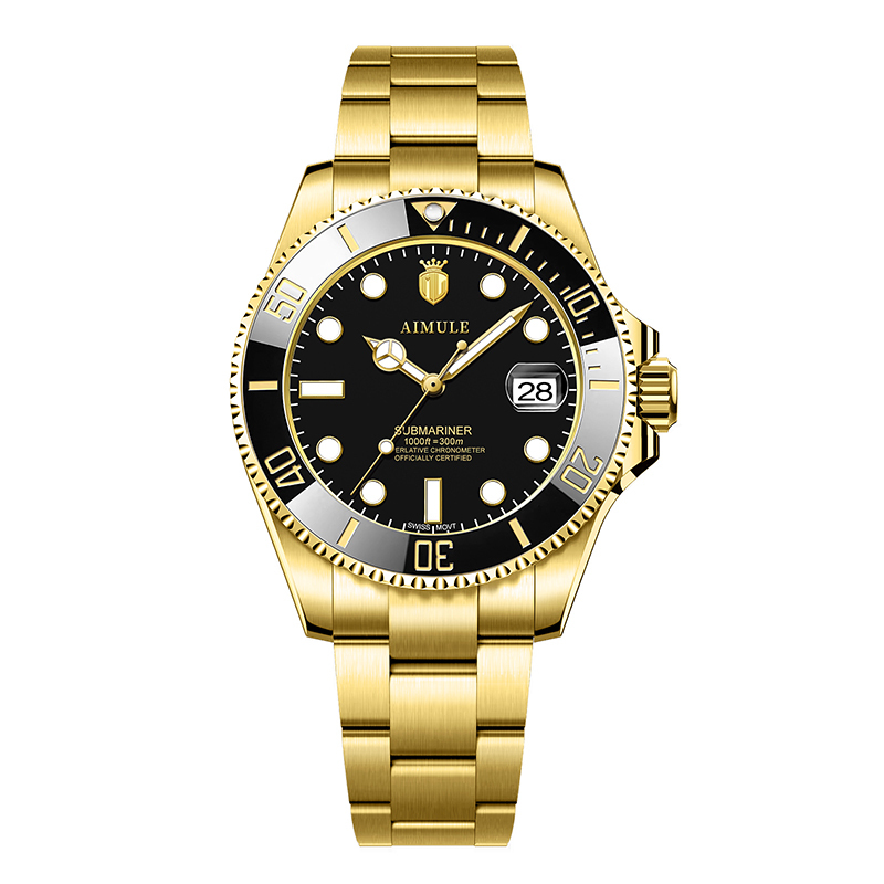 【AIMULE艾姆勒】潛航者系列 限量 日曆顯示 鏤空 夜光 機械 手錶