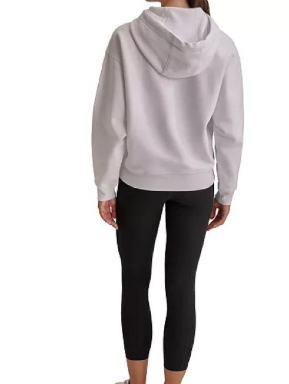 [S] DKNY WOMENS SPORT VARSITY CAMO SPARKLE LOGO HOODED SWEATSHIRT,WHITE, DPQT1019-100 [FINAL SALE] (SD944)