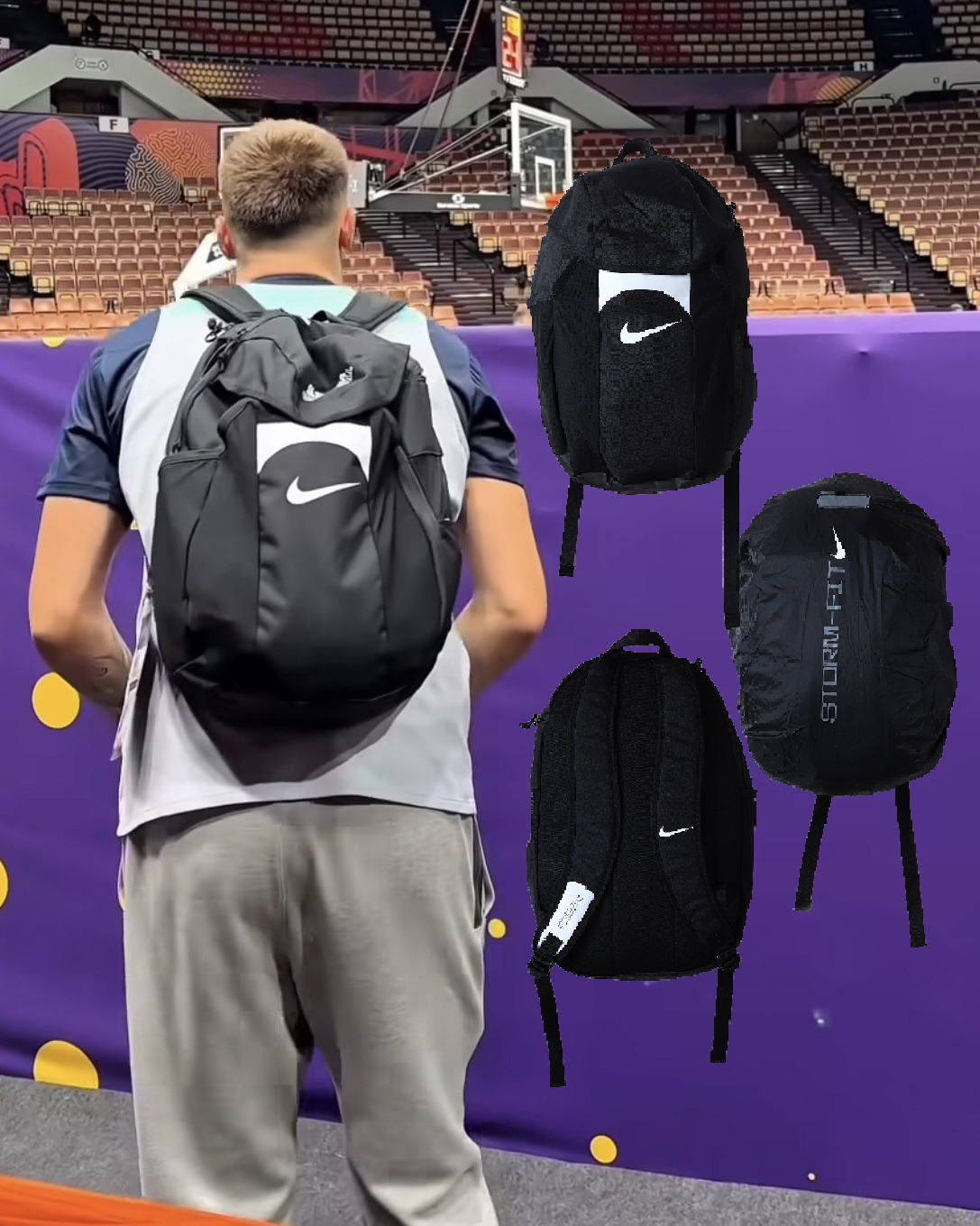 NIKE ACADEMY TEAM 黑色 LUKA 30L 包罩 防潑水 大容量 多功能 籃球後背包 雙肩包 後背包【DV0761-011】77 UTIBG