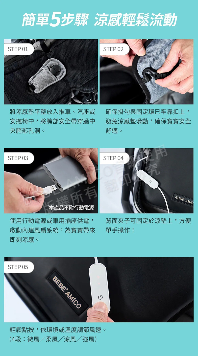 BEBE' AMICO,北極熊極地智能風扇涼感墊