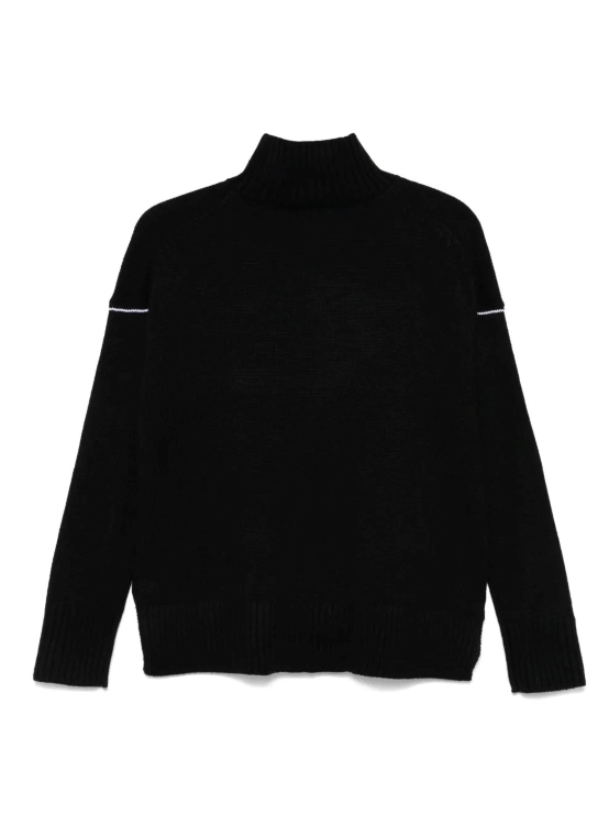 [S] DKNY LOGO TURTLENECK SWEATER,BLACK/IVORY, DJ4R0514-BLI [FINAL SALE] (SD1084)