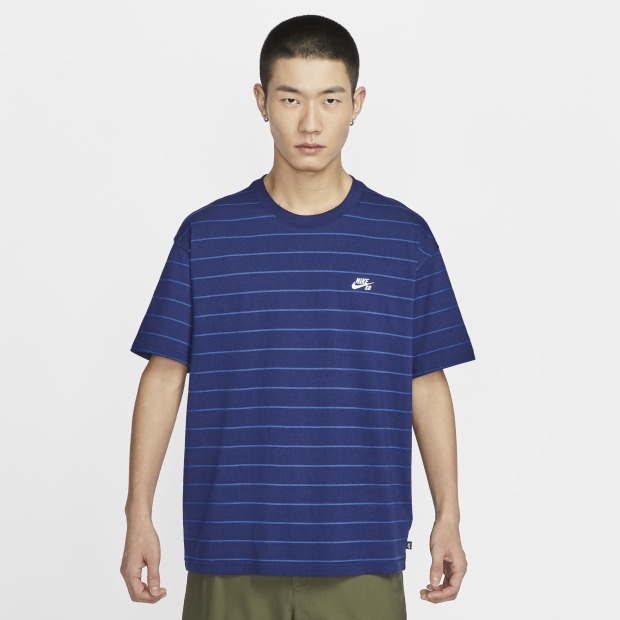 NIKE 短T SB 藍色 條紋 休閒 短袖 男 HJ0813-492