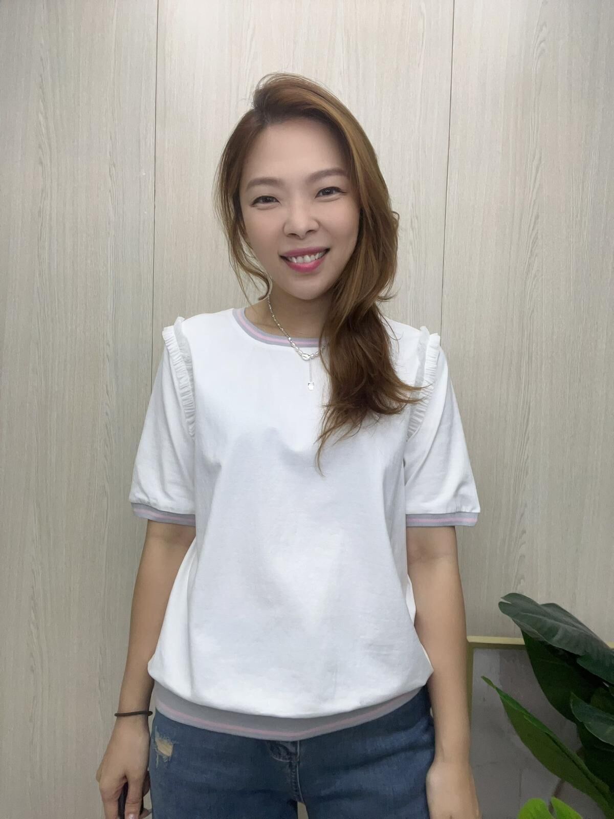 韓國高質ruffle 邊 Comme top ~147AN