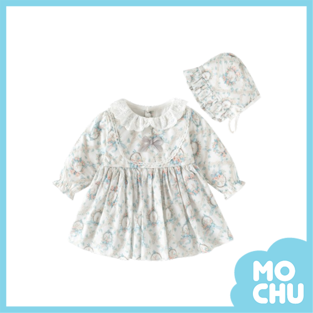 夢幻花圈兔長袖連身裙