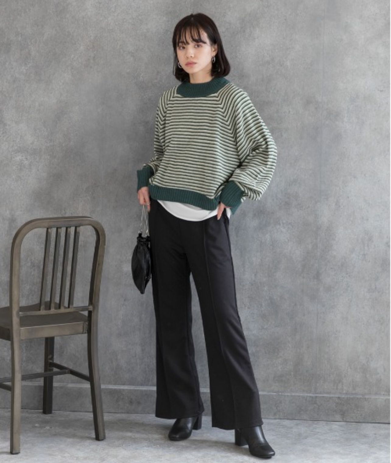 【預購】JN090514 ad thie 針織條紋長袖上衣