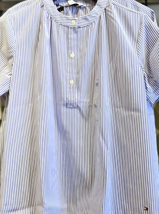 [S] TOMMY HILFIGER NAVY STRIPE PULLOVER TOP , XW05219-400 (STH1391)